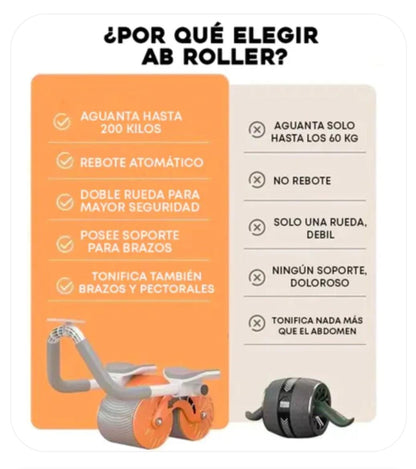 RUEDA ABDOMINAL DE REBOTE AUTOMATICO + ESPUMA PARA RODILLAS + CRONOMETRO